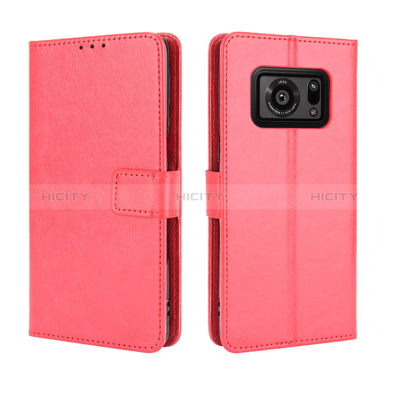 Coque Portefeuille Livre Cuir Etui Clapet BY5 pour Sharp Aquos R6 Rouge Plus