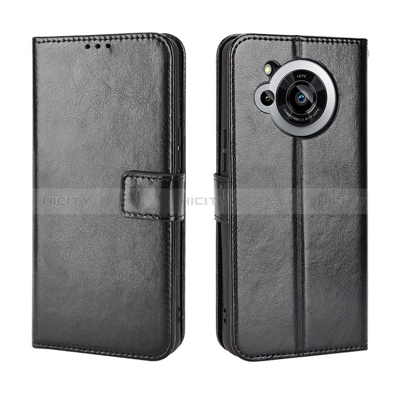 Coque Portefeuille Livre Cuir Etui Clapet BY5 pour Sharp Aquos R7 Noir Plus