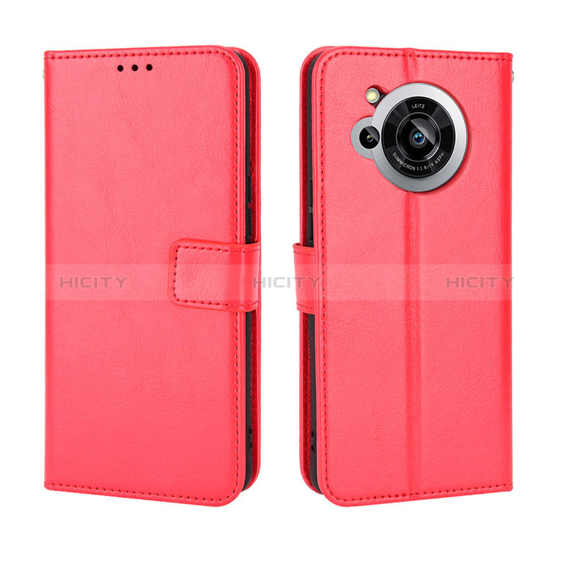 Coque Portefeuille Livre Cuir Etui Clapet BY5 pour Sharp Aquos R7 Rouge Plus