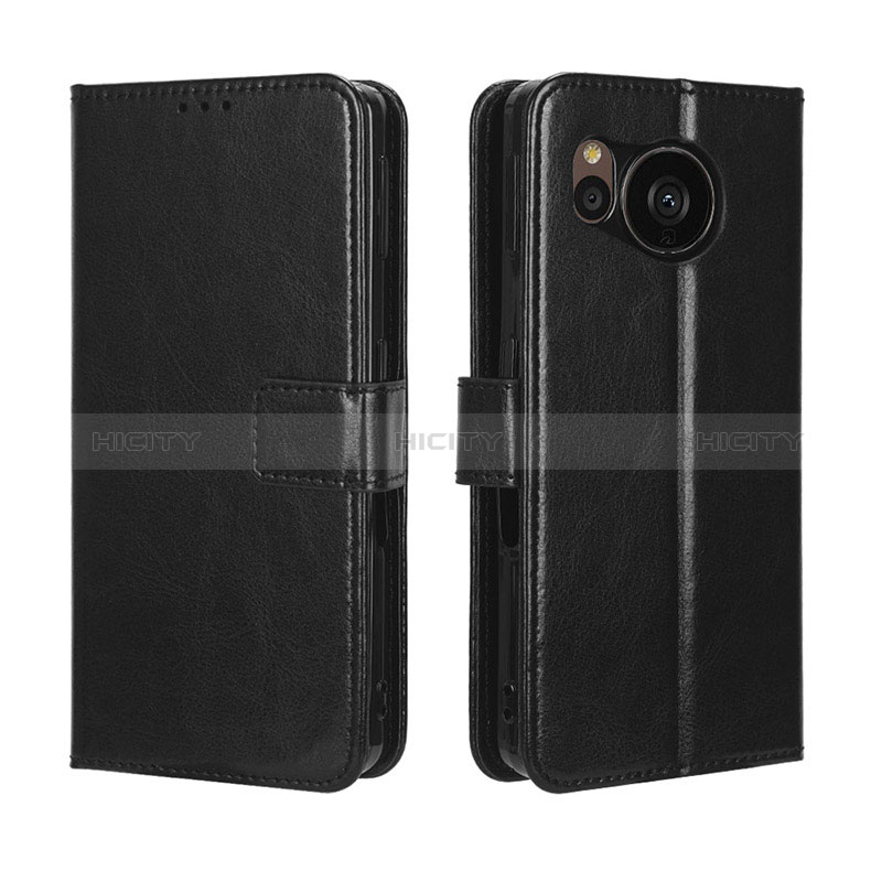 Coque Portefeuille Livre Cuir Etui Clapet BY5 pour Sharp Aquos Sense7 Noir Plus