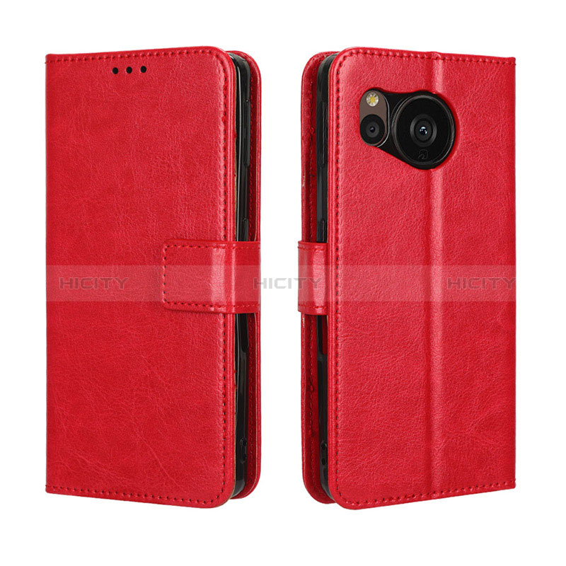 Coque Portefeuille Livre Cuir Etui Clapet BY5 pour Sharp Aquos Sense7 Plus Rouge Plus