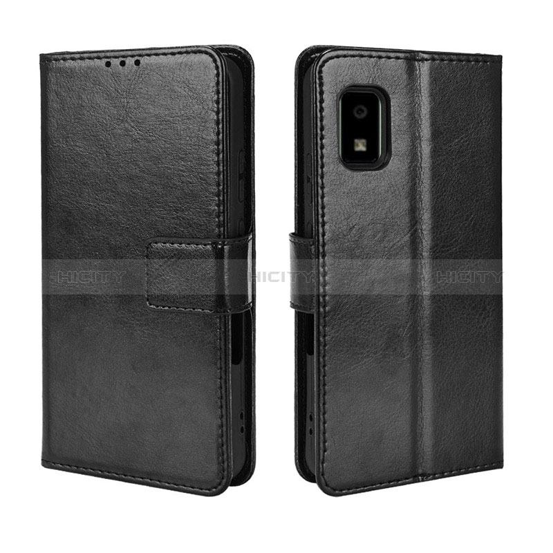 Coque Portefeuille Livre Cuir Etui Clapet BY5 pour Sharp Aquos wish Noir Plus