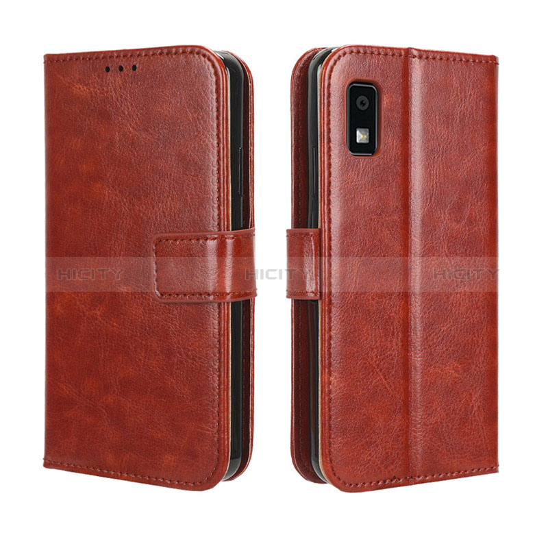 Coque Portefeuille Livre Cuir Etui Clapet BY5 pour Sharp Aquos wish3 Marron Plus