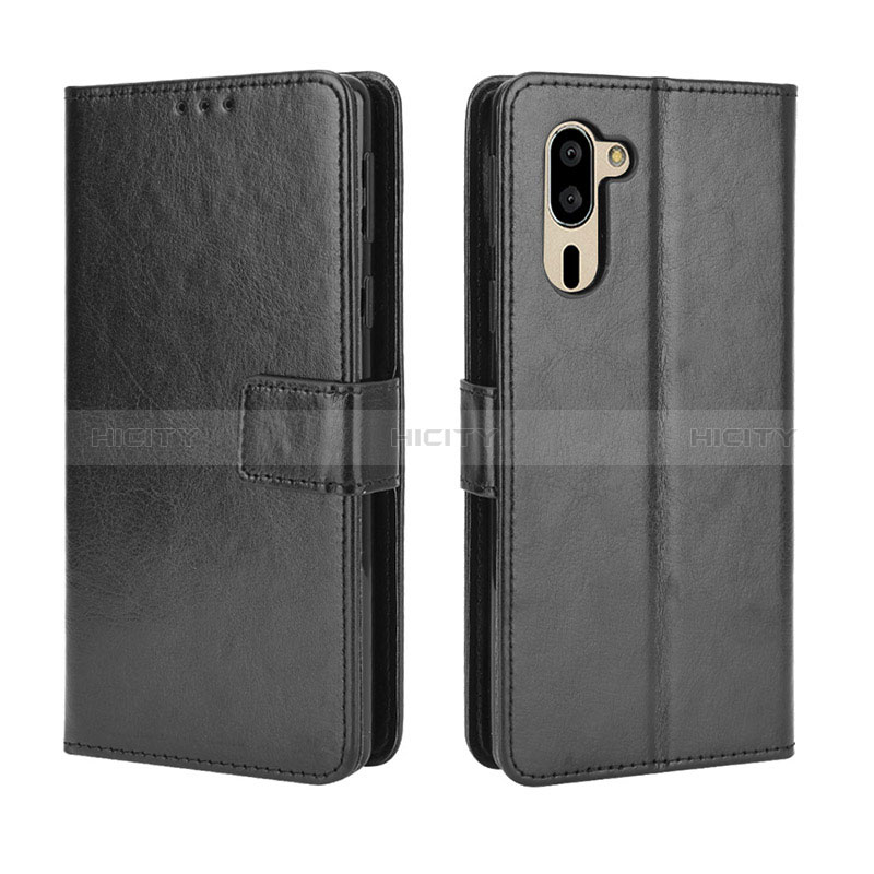 Coque Portefeuille Livre Cuir Etui Clapet BY5 pour Sharp Simple Sumaho 5 Noir Plus