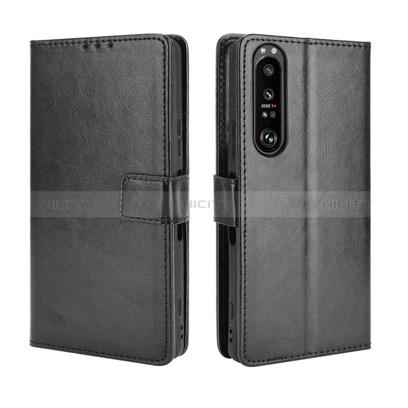 Coque Portefeuille Livre Cuir Etui Clapet BY5 pour Sony Xperia 1 III Noir Plus