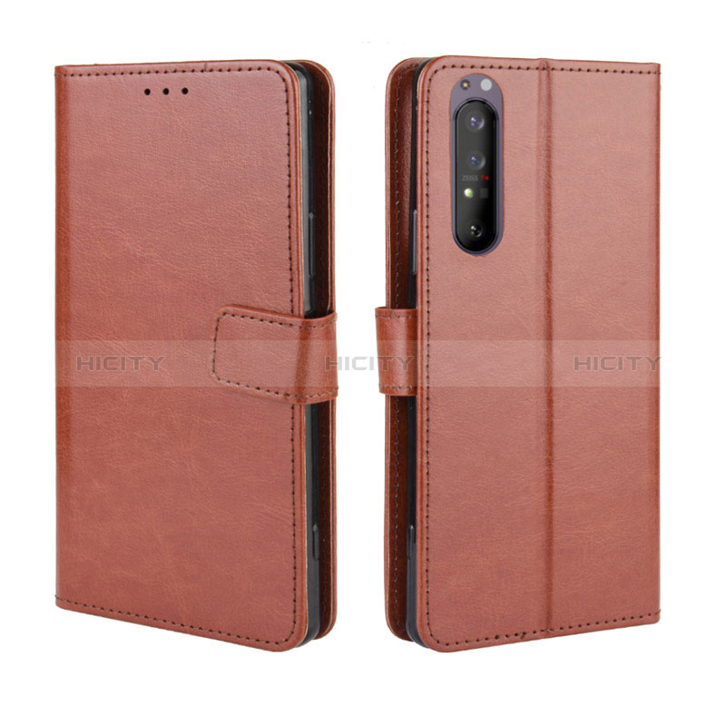 Coque Portefeuille Livre Cuir Etui Clapet BY5 pour Sony Xperia 5 II Marron Plus