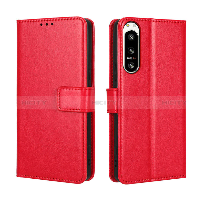 Coque Portefeuille Livre Cuir Etui Clapet BY5 pour Sony Xperia 5 IV Rouge Plus