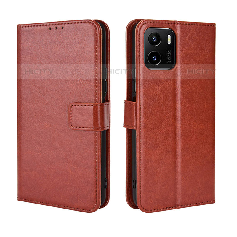 Coque Portefeuille Livre Cuir Etui Clapet BY5 pour Vivo iQOO U5x Marron Plus