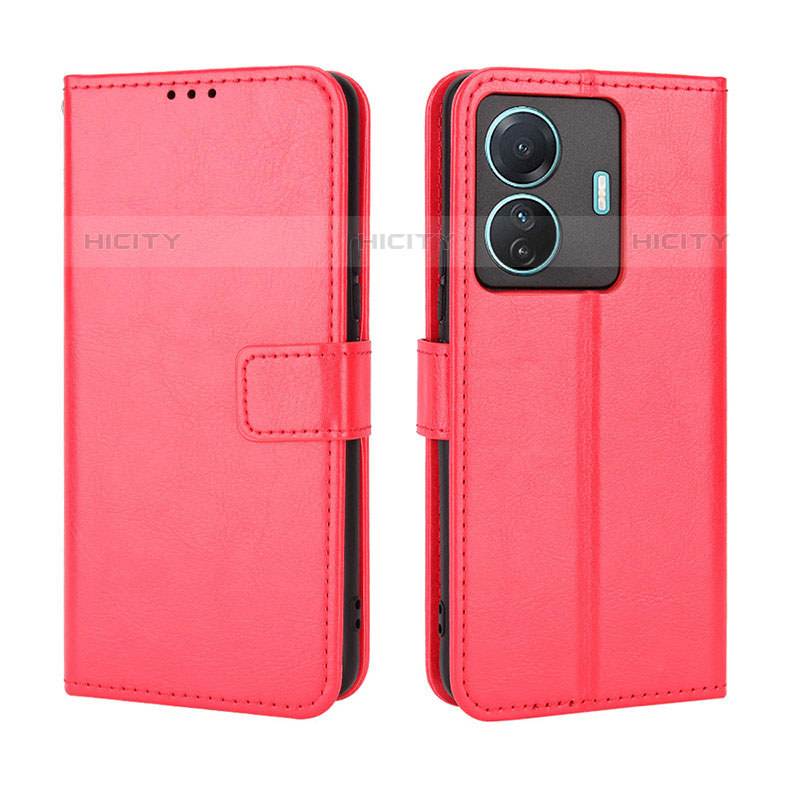 Coque Portefeuille Livre Cuir Etui Clapet BY5 pour Vivo iQOO Z6 Pro 5G Rouge Plus