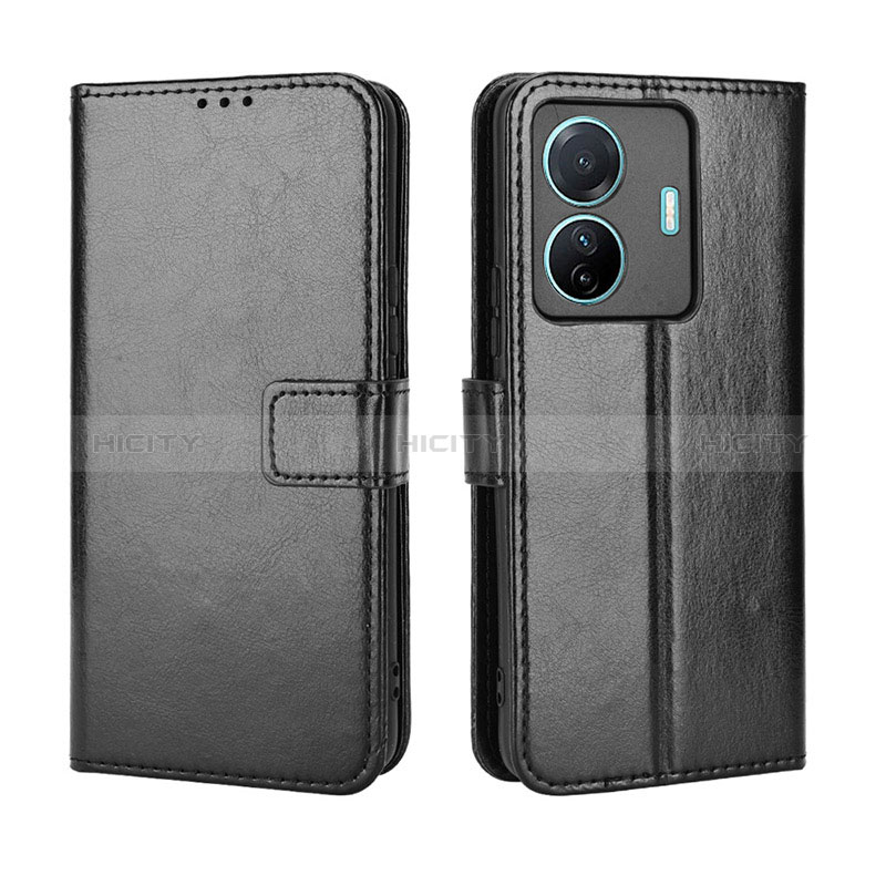 Coque Portefeuille Livre Cuir Etui Clapet BY5 pour Vivo T1 5G Noir Plus