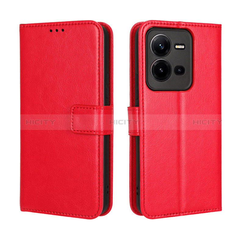 Coque Portefeuille Livre Cuir Etui Clapet BY5 pour Vivo V25 5G Rouge Plus