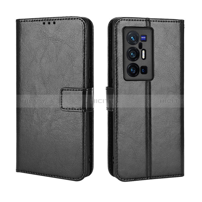 Coque Portefeuille Livre Cuir Etui Clapet BY5 pour Vivo X70 Pro+ Plus 5G Noir Plus