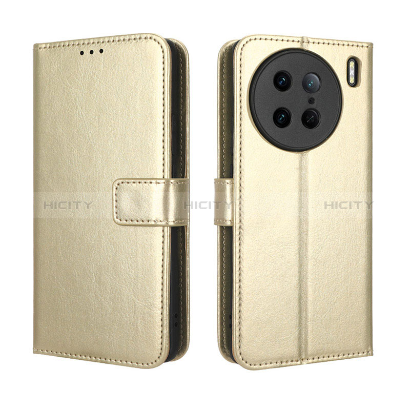 Coque Portefeuille Livre Cuir Etui Clapet BY5 pour Vivo X90 Pro 5G Or Plus