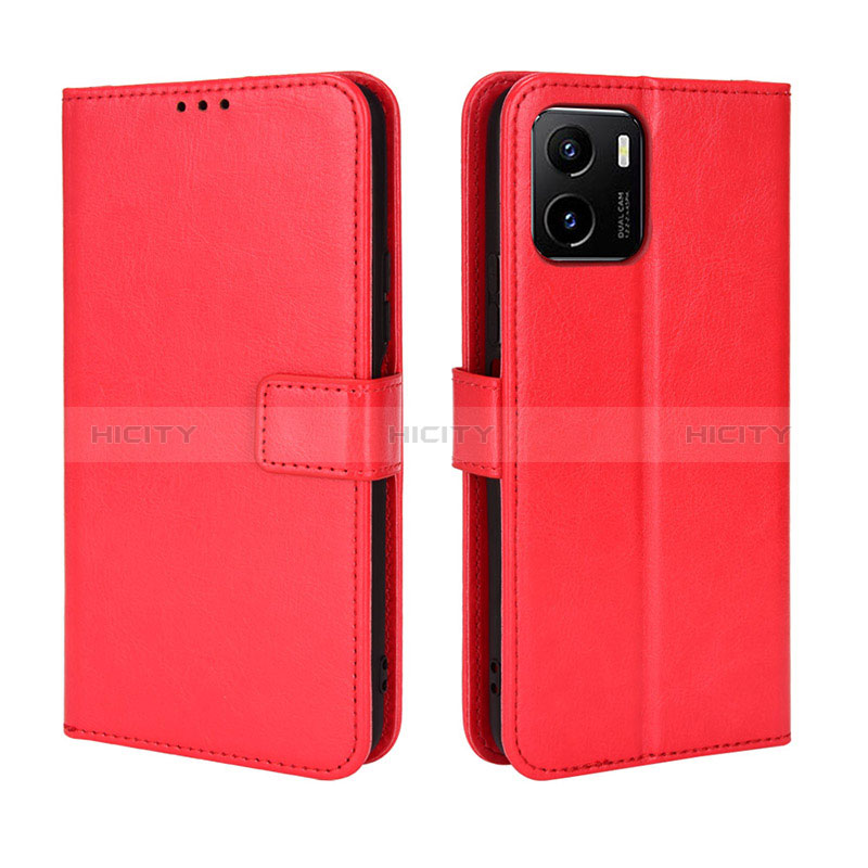 Coque Portefeuille Livre Cuir Etui Clapet BY5 pour Vivo Y01A Rouge Plus