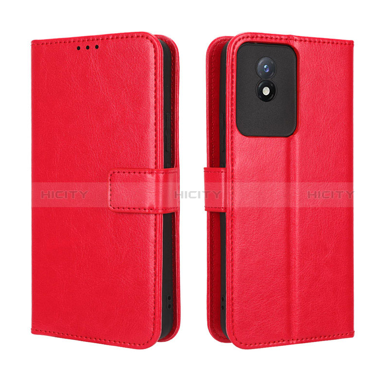 Coque Portefeuille Livre Cuir Etui Clapet BY5 pour Vivo Y02 Rouge Plus