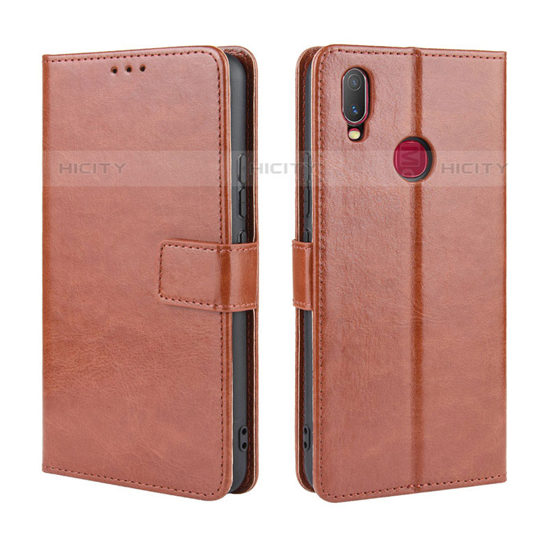 Coque Portefeuille Livre Cuir Etui Clapet BY5 pour Vivo Y11 Marron Plus