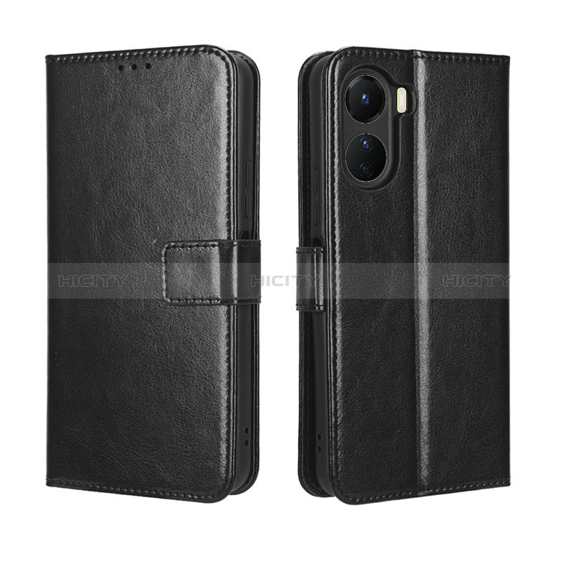 Coque Portefeuille Livre Cuir Etui Clapet BY5 pour Vivo Y16 Noir Plus