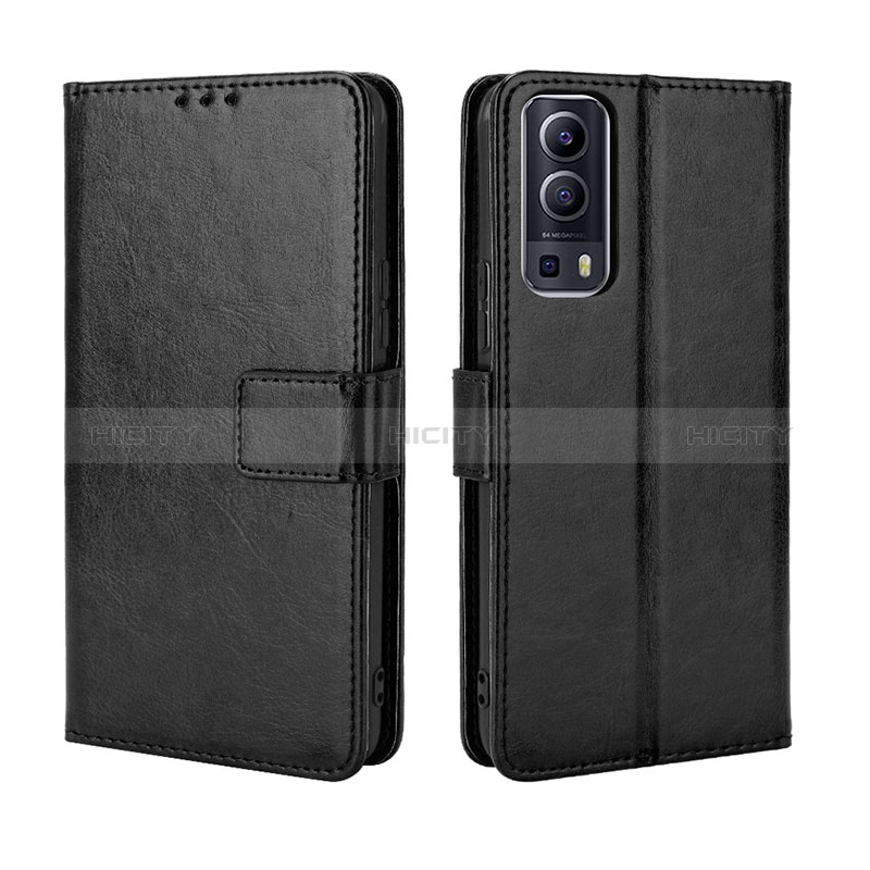 Coque Portefeuille Livre Cuir Etui Clapet BY5 pour Vivo Y75s 5G Noir Plus