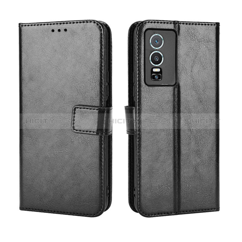 Coque Portefeuille Livre Cuir Etui Clapet BY5 pour Vivo Y76 5G Noir Plus