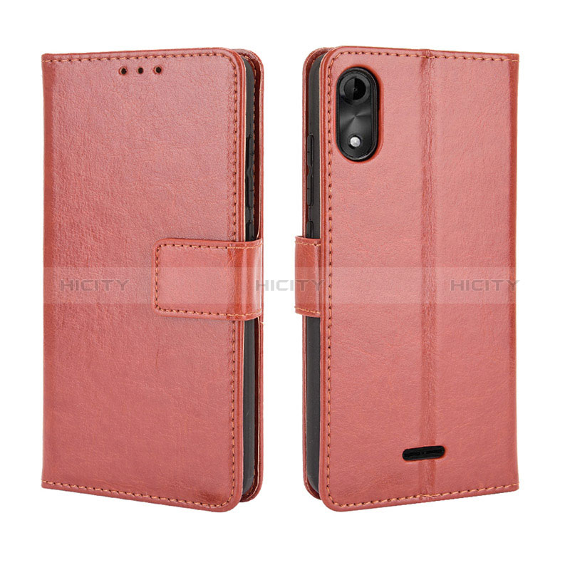 Coque Portefeuille Livre Cuir Etui Clapet BY5 pour Wiko Y51 Marron Plus