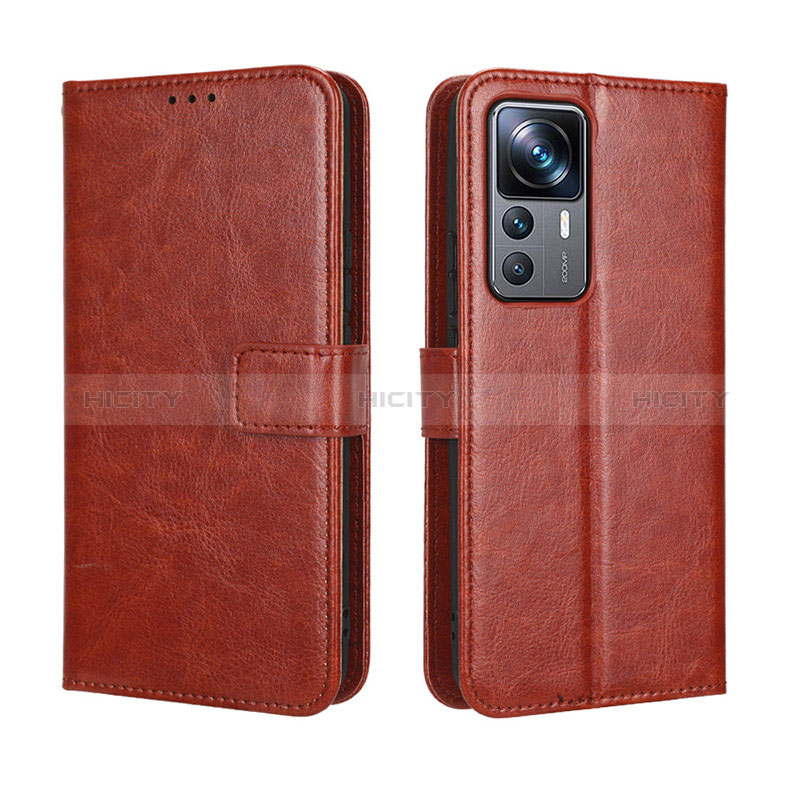 Coque Portefeuille Livre Cuir Etui Clapet BY5 pour Xiaomi Mi 12T 5G Marron Plus