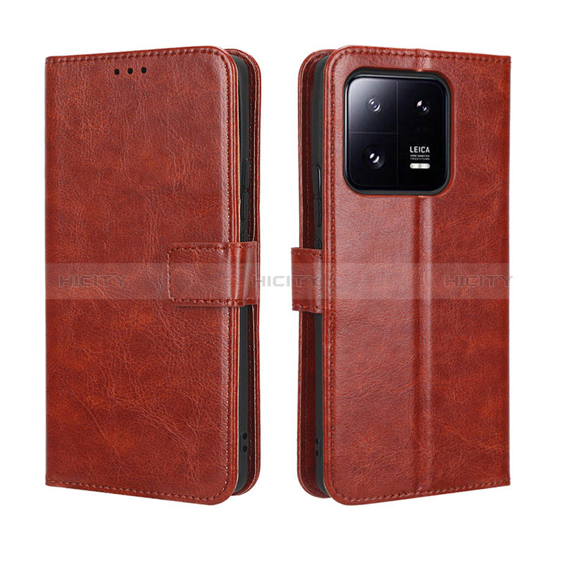 Coque Portefeuille Livre Cuir Etui Clapet BY5 pour Xiaomi Mi 13 5G Marron Plus