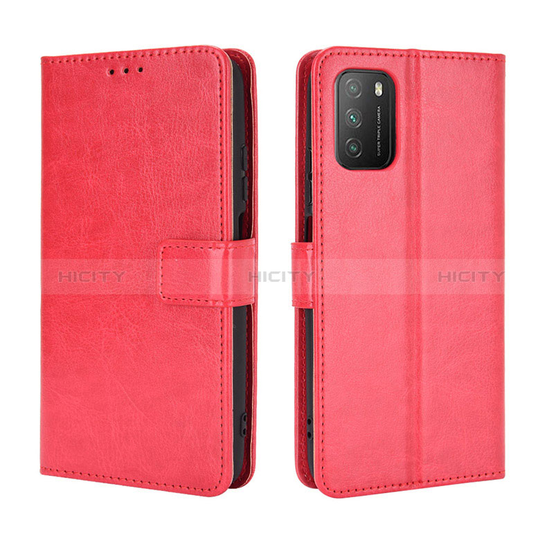 Coque Portefeuille Livre Cuir Etui Clapet BY5 pour Xiaomi Poco M3 Rouge Plus