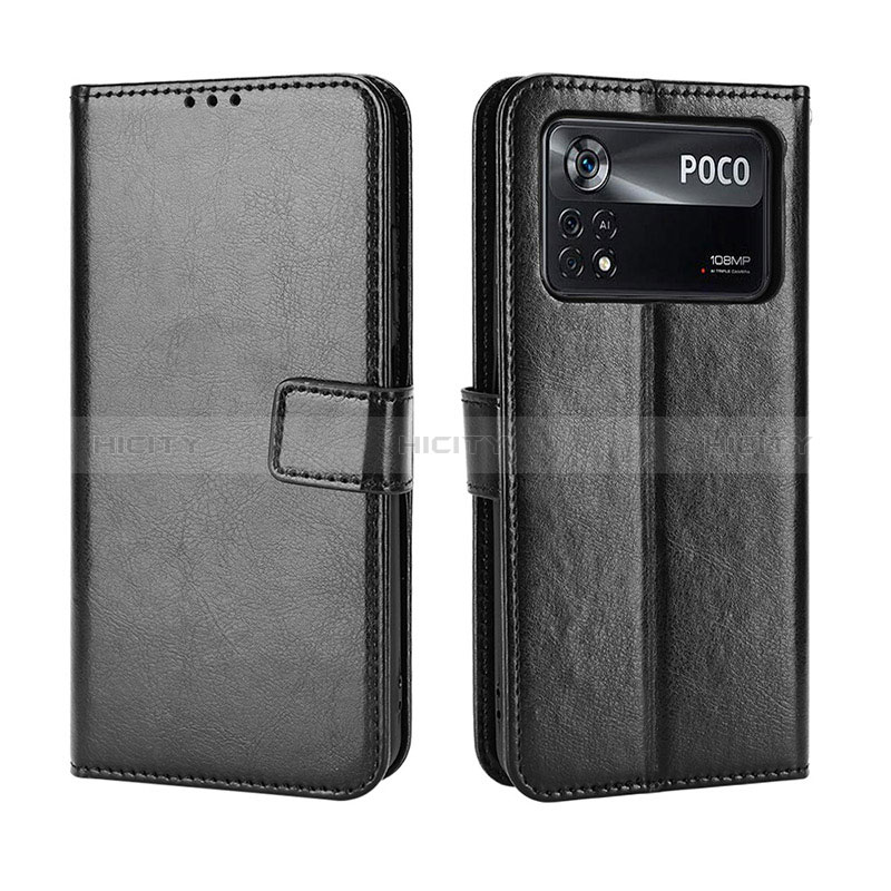 Coque Portefeuille Livre Cuir Etui Clapet BY5 pour Xiaomi Poco M4 Pro 4G Noir Plus