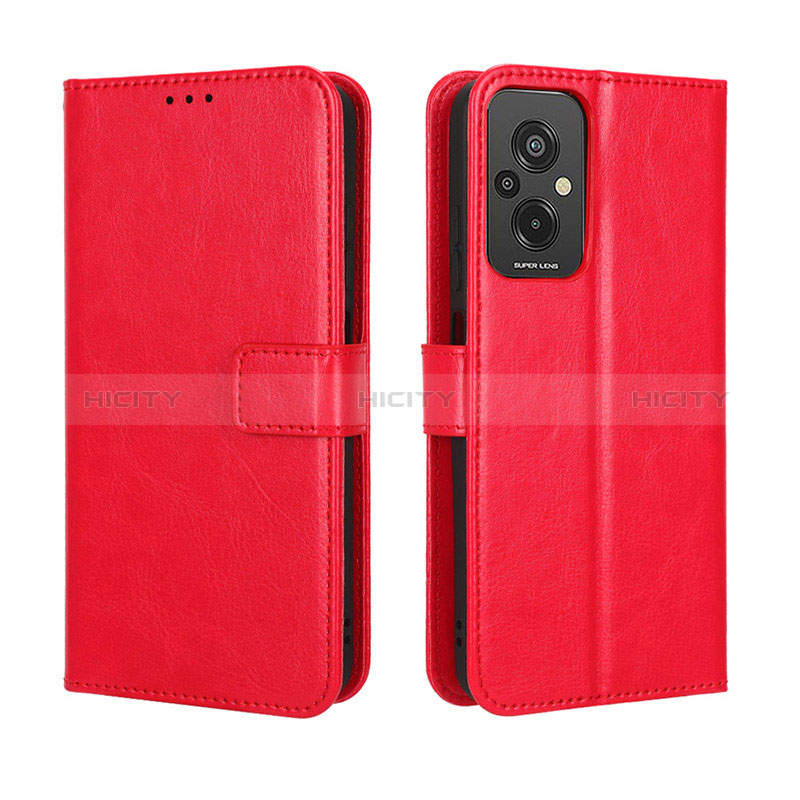 Coque Portefeuille Livre Cuir Etui Clapet BY5 pour Xiaomi Redmi 11 Prime 4G Rouge Plus