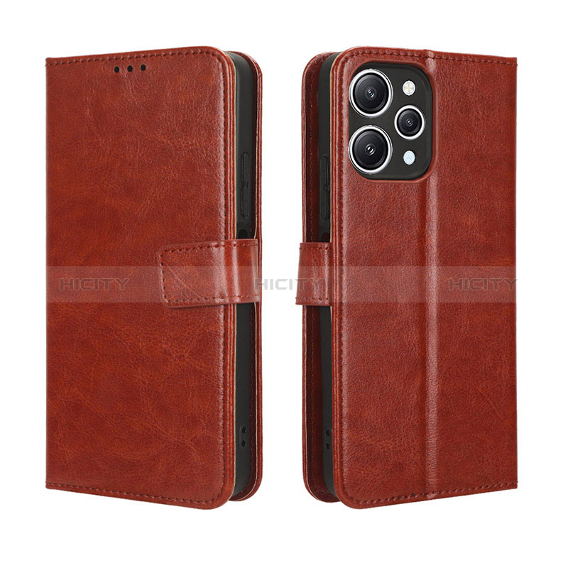 Coque Portefeuille Livre Cuir Etui Clapet BY5 pour Xiaomi Redmi 12 4G Marron Plus