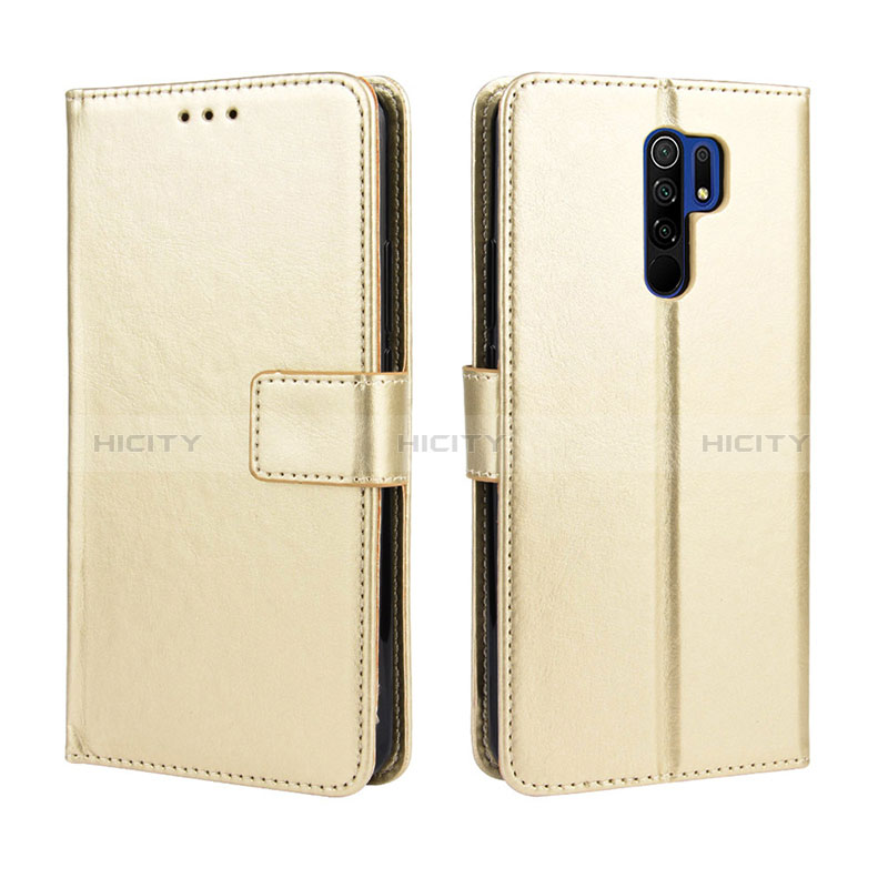 Coque Portefeuille Livre Cuir Etui Clapet BY5 pour Xiaomi Redmi 9 Prime India Or Plus