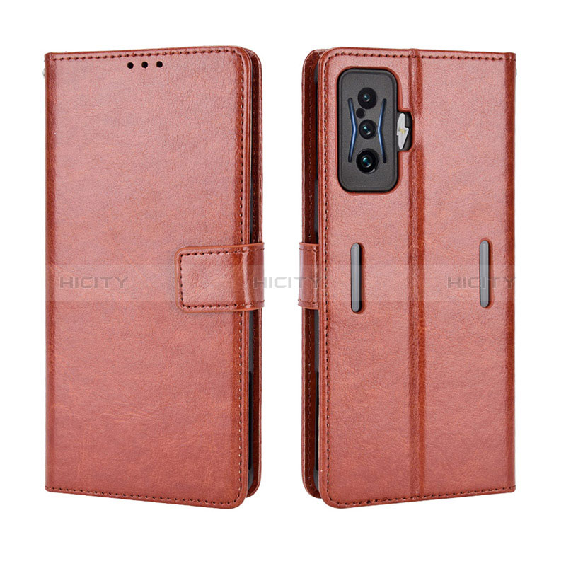 Coque Portefeuille Livre Cuir Etui Clapet BY5 pour Xiaomi Redmi K50 Gaming 5G Marron Plus