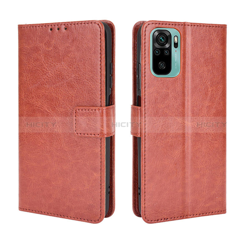 Coque Portefeuille Livre Cuir Etui Clapet BY5 pour Xiaomi Redmi Note 10S 4G Marron Plus