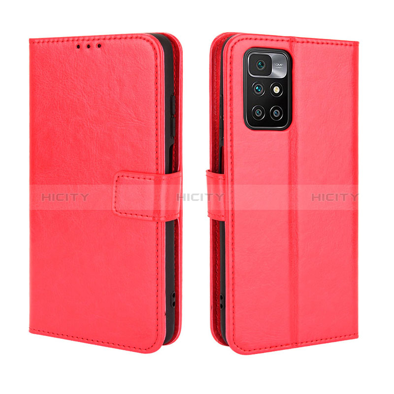 Coque Portefeuille Livre Cuir Etui Clapet BY5 pour Xiaomi Redmi Note 11 4G (2021) Rouge Plus