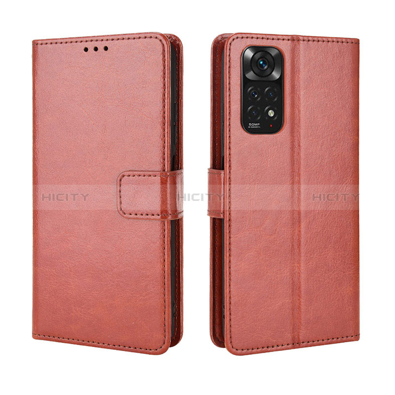 Coque Portefeuille Livre Cuir Etui Clapet BY5 pour Xiaomi Redmi Note 11 4G (2022) Marron Plus