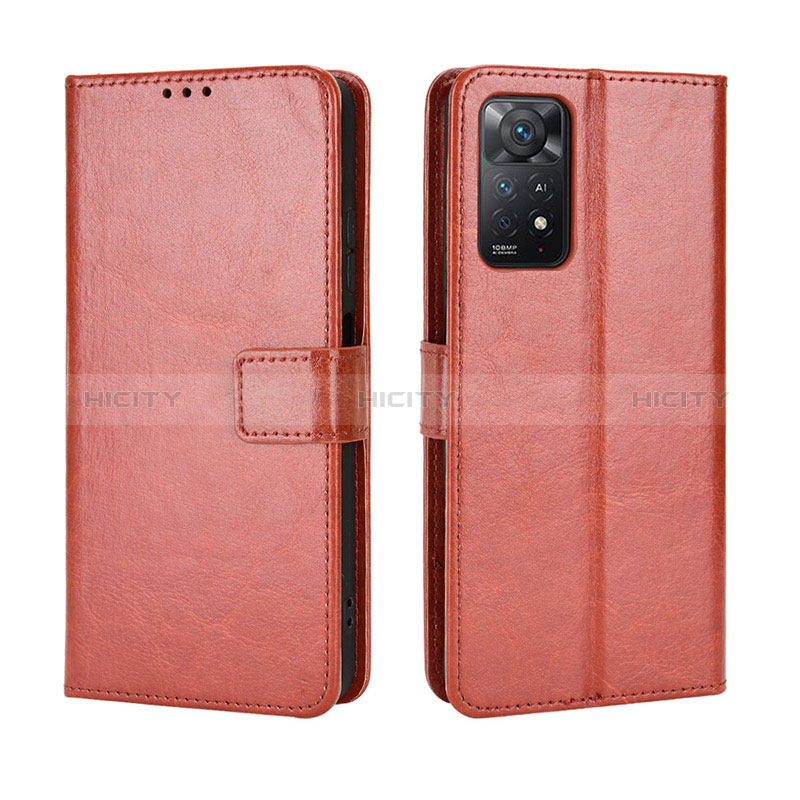 Coque Portefeuille Livre Cuir Etui Clapet BY5 pour Xiaomi Redmi Note 11 Pro 4G Marron Plus