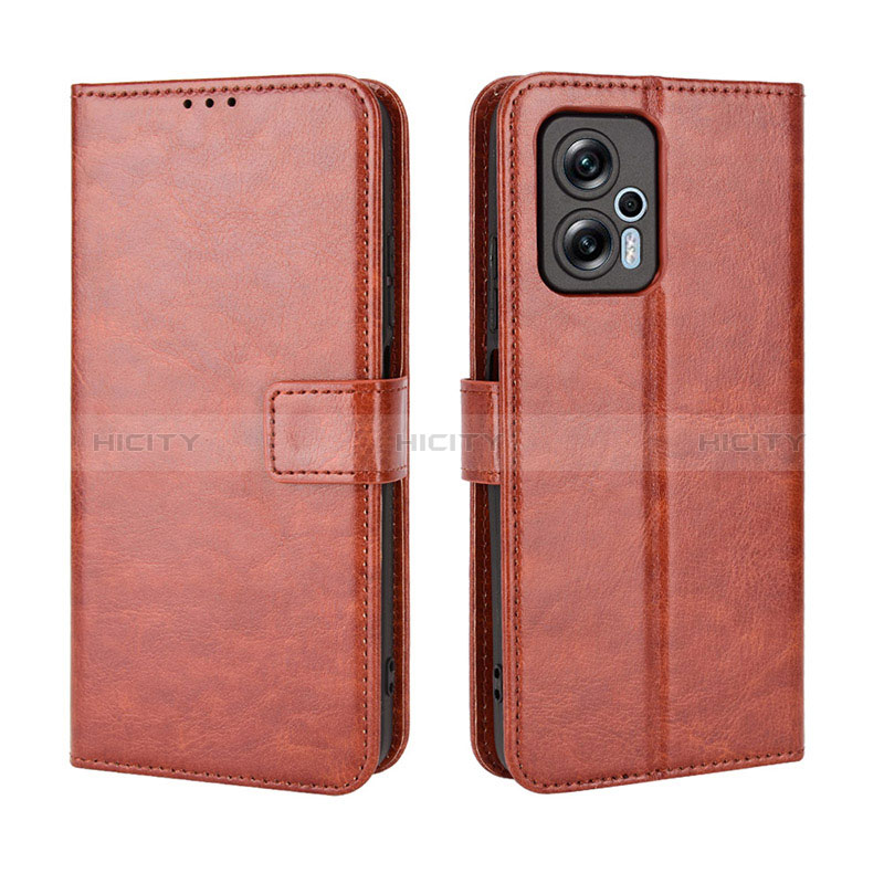 Coque Portefeuille Livre Cuir Etui Clapet BY5 pour Xiaomi Redmi Note 11T Pro 5G Marron Plus