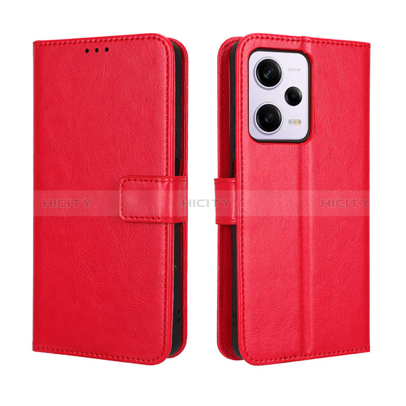 Coque Portefeuille Livre Cuir Etui Clapet BY5 pour Xiaomi Redmi Note 12 Pro 5G Rouge Plus