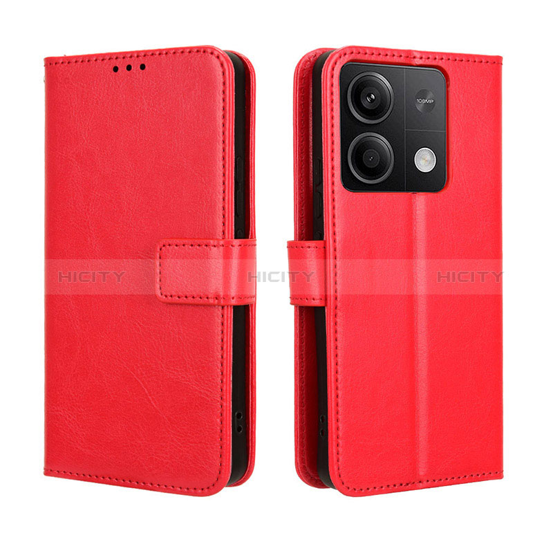 Coque Portefeuille Livre Cuir Etui Clapet BY5 pour Xiaomi Redmi Note 13 5G Rouge Plus