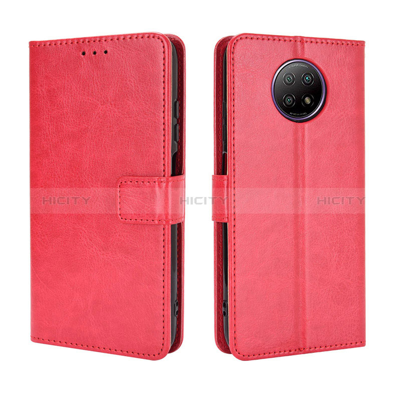 Coque Portefeuille Livre Cuir Etui Clapet BY5 pour Xiaomi Redmi Note 9T 5G Rouge Plus