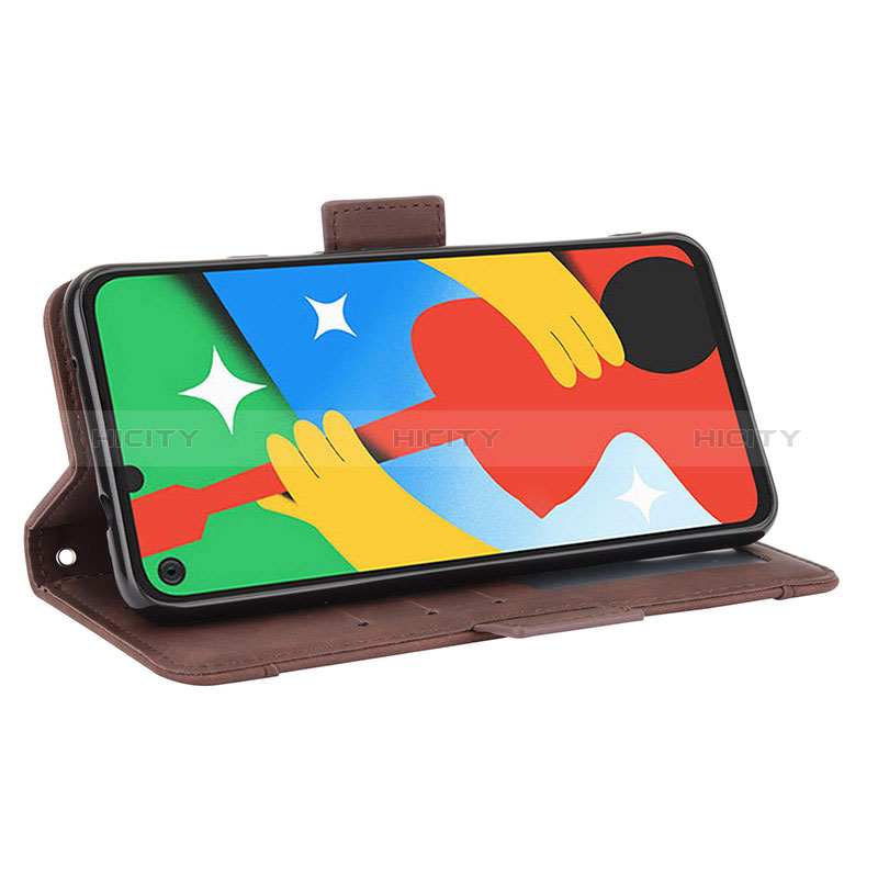 Coque Portefeuille Livre Cuir Etui Clapet BY6 pour Google Pixel 4a 5G Plus