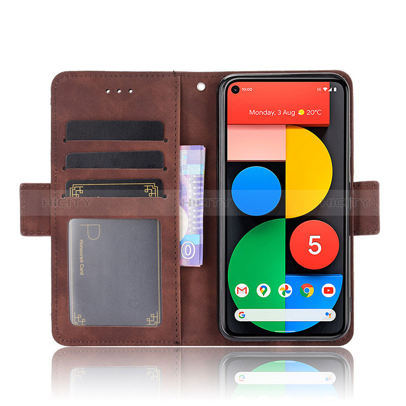 Coque Portefeuille Livre Cuir Etui Clapet BY6 pour Google Pixel 5 Plus