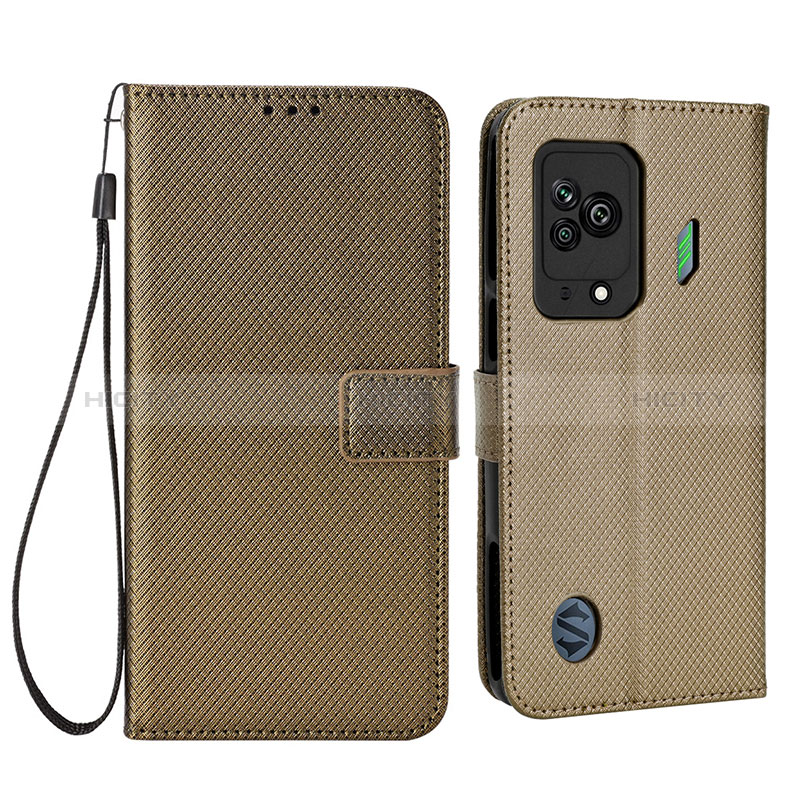 Coque Portefeuille Livre Cuir Etui Clapet BY6 pour Xiaomi Black Shark 5 5G Marron Plus