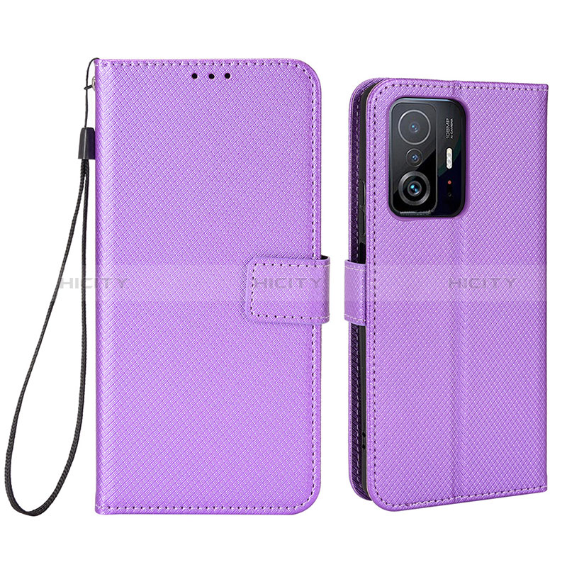 Coque Portefeuille Livre Cuir Etui Clapet BY6 pour Xiaomi Mi 11T Pro 5G Violet Plus