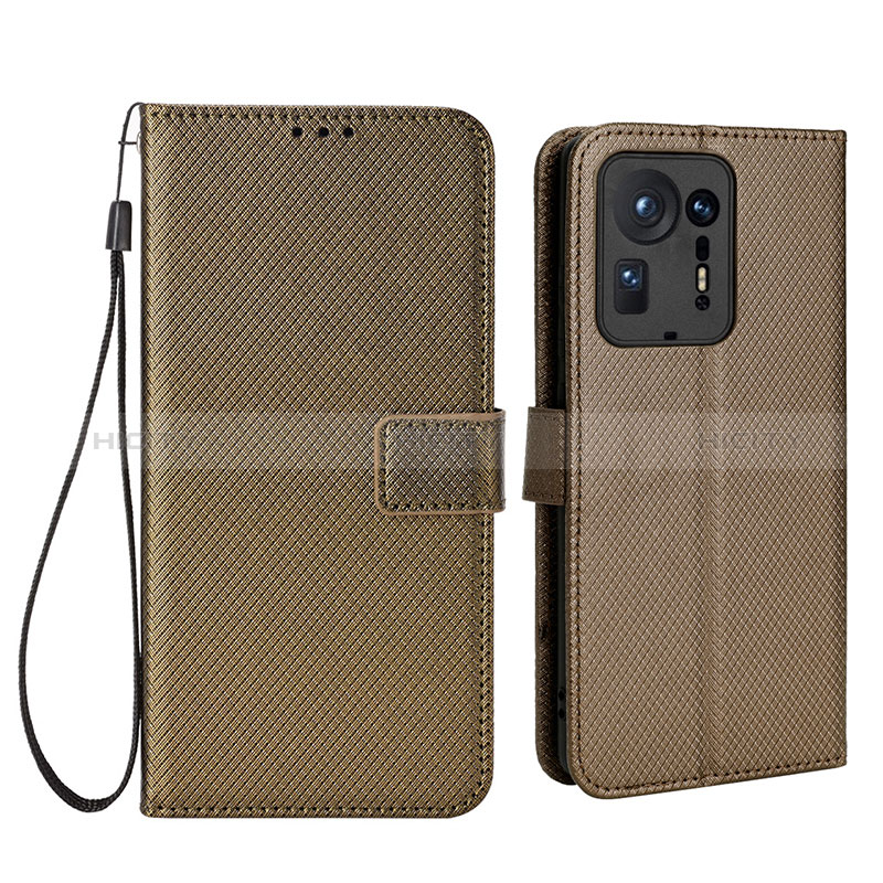 Coque Portefeuille Livre Cuir Etui Clapet BY6 pour Xiaomi Mi Mix 4 5G Marron Plus