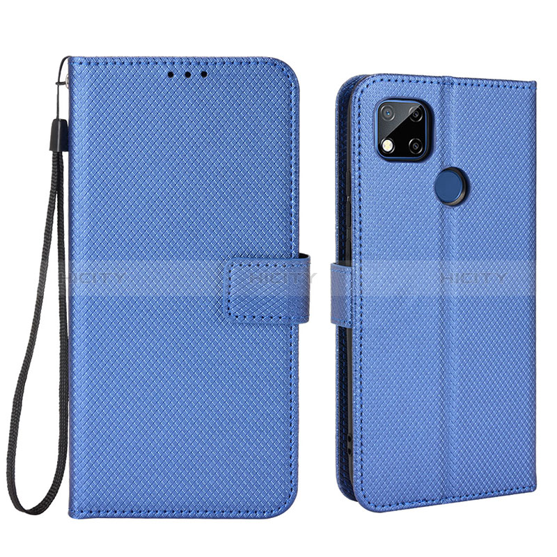 Coque Portefeuille Livre Cuir Etui Clapet BY6 pour Xiaomi POCO C3 Bleu Plus