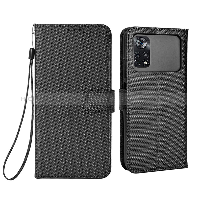 Coque Portefeuille Livre Cuir Etui Clapet BY6 pour Xiaomi Poco M4 Pro 4G Noir Plus