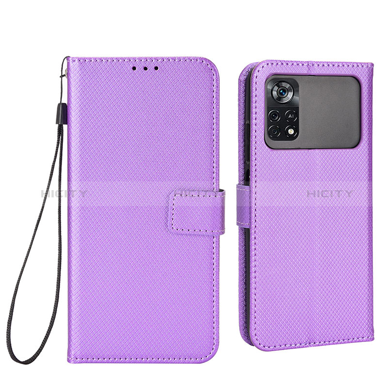 Coque Portefeuille Livre Cuir Etui Clapet BY6 pour Xiaomi Poco M4 Pro 4G Violet Plus