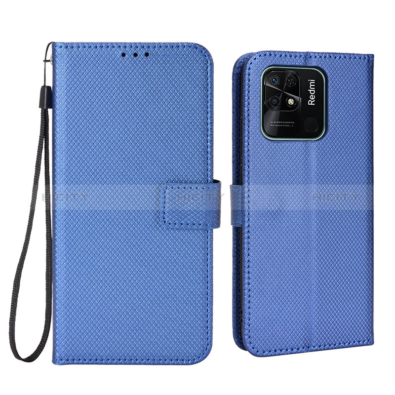 Coque Portefeuille Livre Cuir Etui Clapet BY6 pour Xiaomi Redmi 10 India Bleu Plus