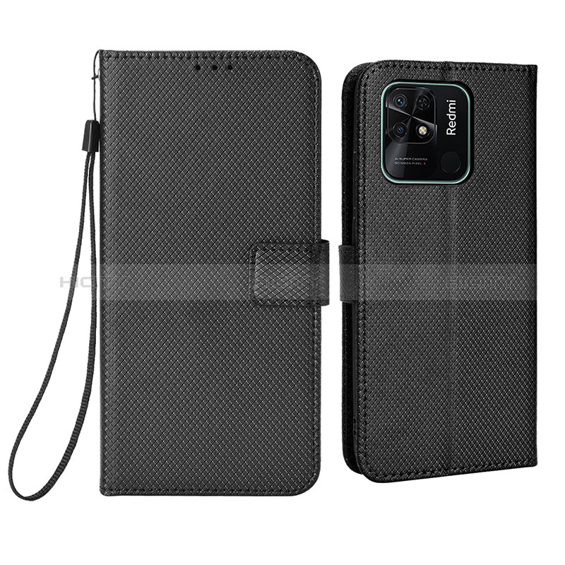 Coque Portefeuille Livre Cuir Etui Clapet BY6 pour Xiaomi Redmi 10 India Noir Plus